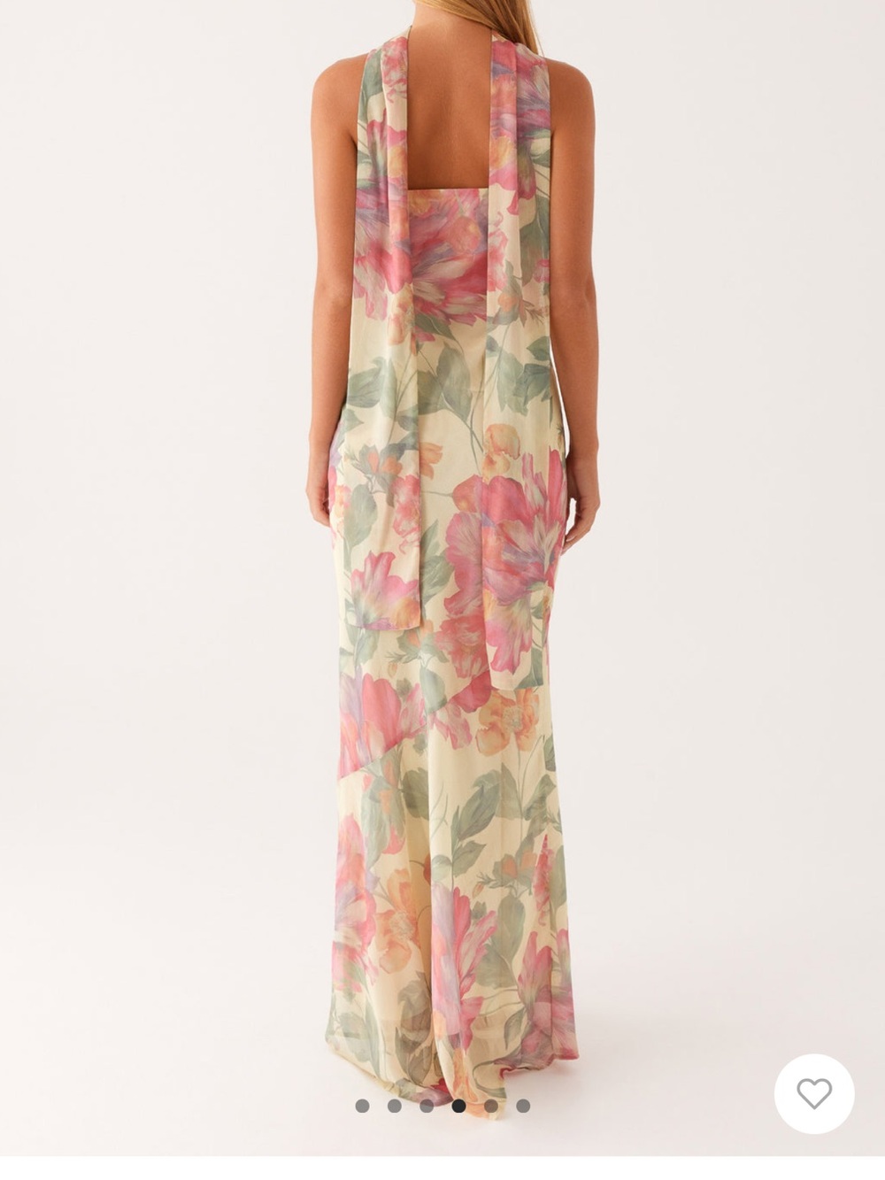 Peppermayo Strapless Floral Maxi Dress in Cream, Pink & Green - Picture 2 of 2